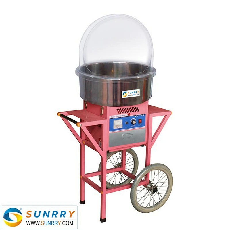 2018 Commercial Cotton Candy Floss Maker Machine with Cover and Cart