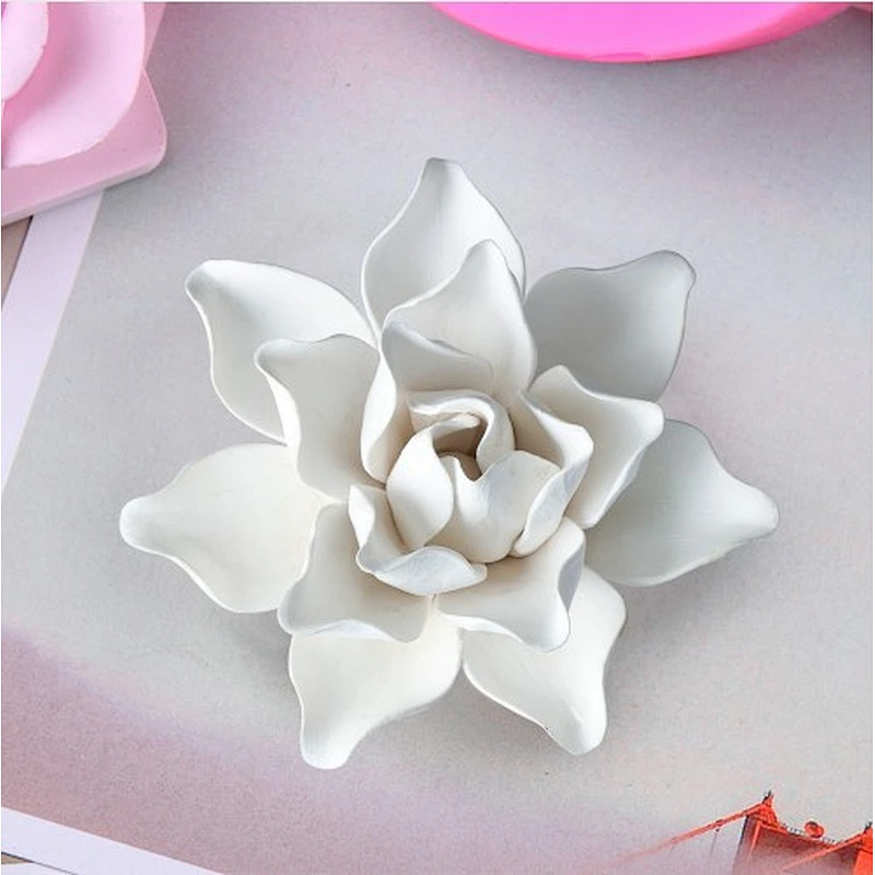 HC0030 Silica gel 3D white lotus silicone soap mold for flowers bouquet handmade soap making molds