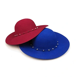 Wholesale Fashion Vintage Women Wide Brim Wool Felt hat Floppy Wool Hat