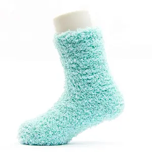 baby colorful double cuff pompoms thick cotton winter socks