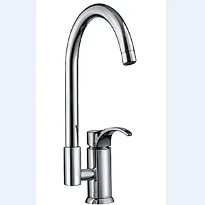 Deck Mounted Chromed Plated 1 Way Brass Kitchen Sink Water Tap