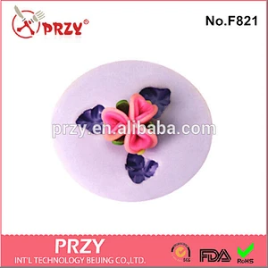 Hot sale Eco-friendly 3 leaf shape silicone fondant cake mold