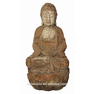 Antique Chinese Wood Sitting Buddha Statue