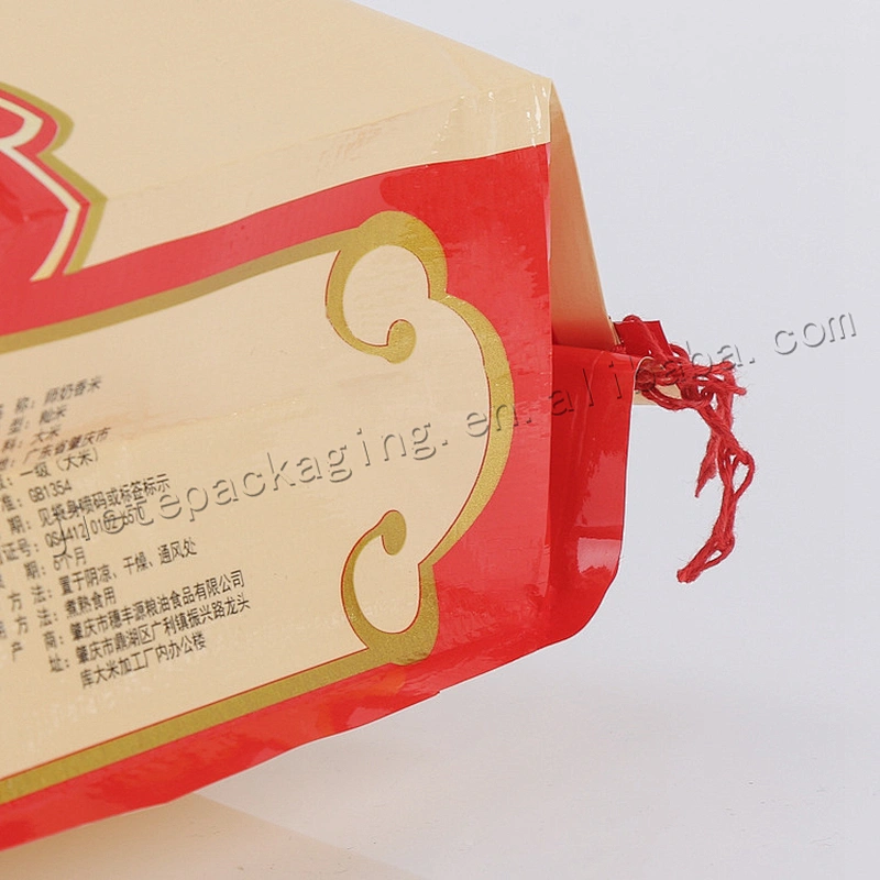 Customized red 15kg laminated plastic virgin pp woven rice bag size 40*70cm