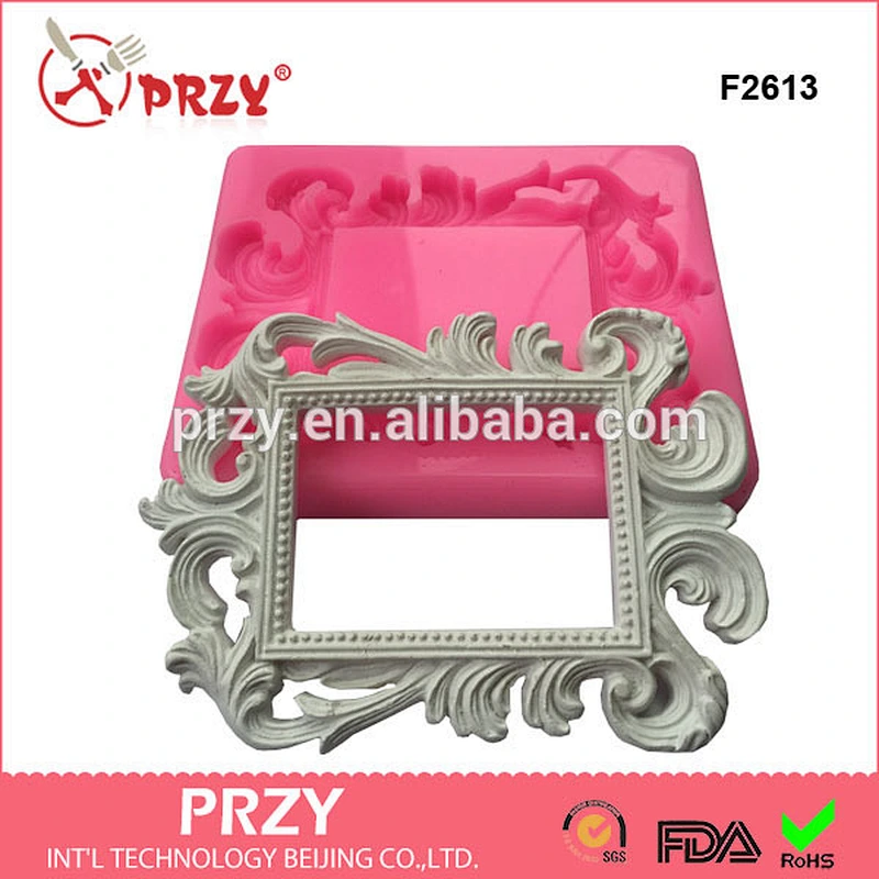 F2613 frame silicone mold Retro frame relief dry pace silicone tool chocolate fondat cake decoration