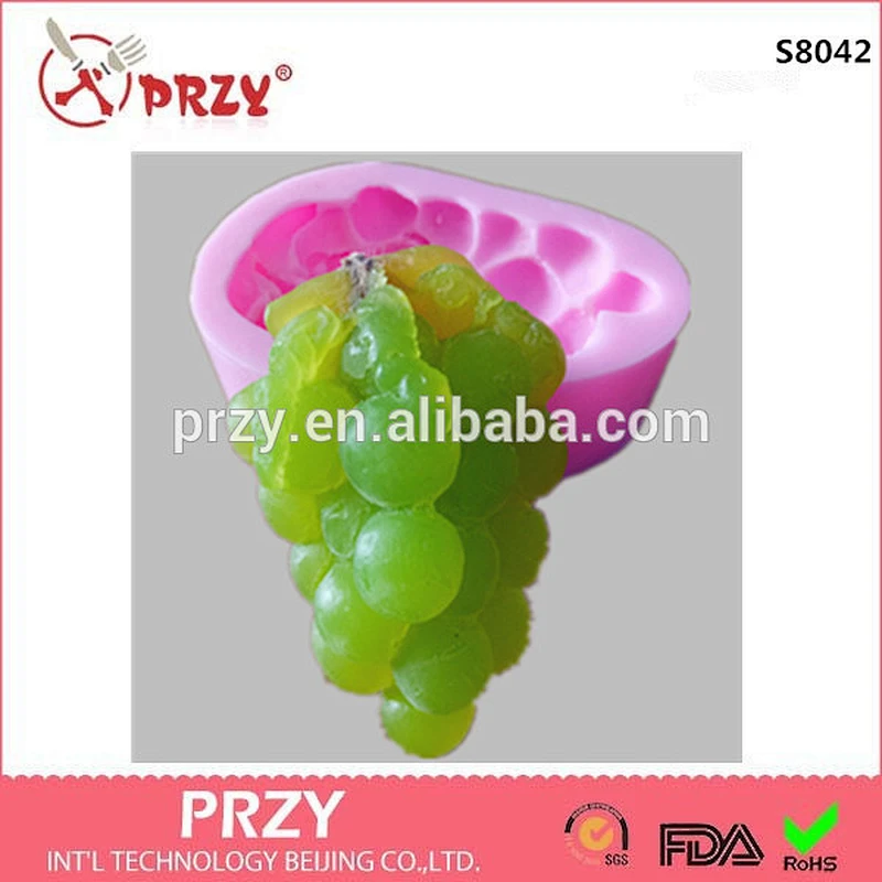 Promotion creative fruits molds silicone 115*80*40 mm grape shape mold for Soap