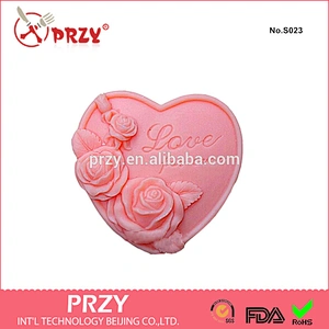 PRZY 2018 heart-shaped roses soap molds silicone cake molds/food mold