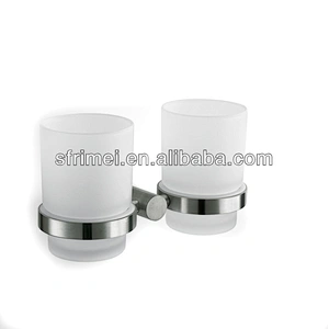 Wall Mounted Bathroom Double Glass Cups Tumbler Toothbrush Holder KL-ZF532