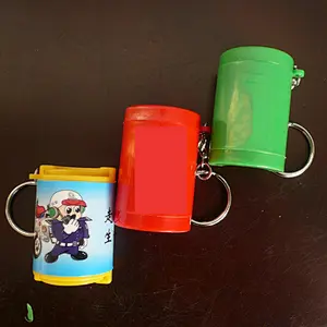 Hot Selling cylinder Shape Printed Colorful Coin Holder With Keychain For Promotional Gift