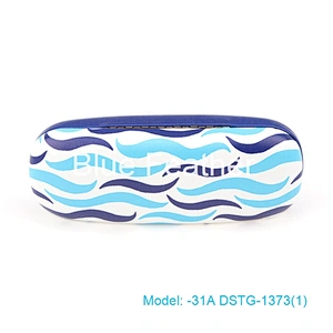 High Quality Men's OEM Cute branded Metal Portable PU leather optical eyeglasses case Pouch  Hinge with logo