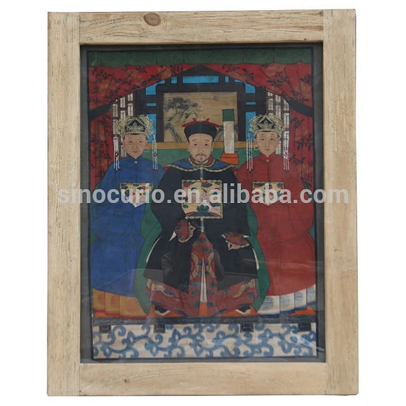 Chinese antique fabric ancestor painting