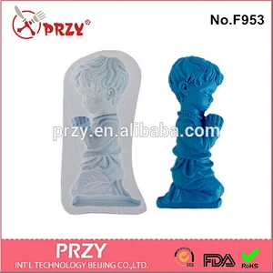 Praying angel boy silicone cake mold