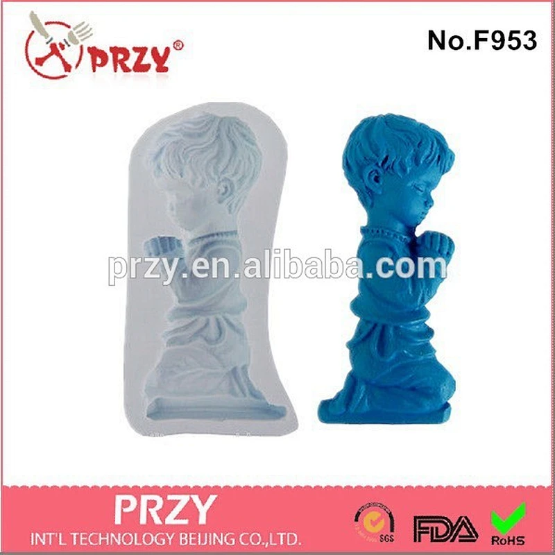 Praying angel boy silicone cake mold