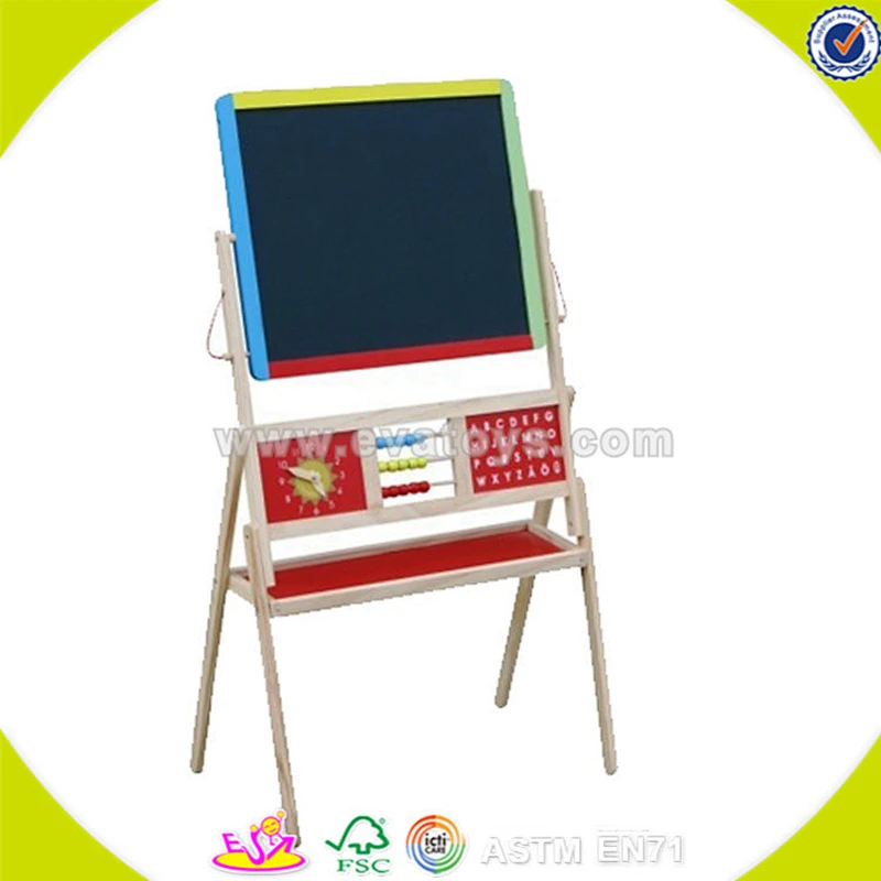 Wholesale useful wooden easel board top quality baby wooden easel board educational baby wooden easel board W12B012