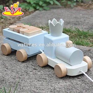 2018 wholesale wooden pull toys for toddlers funny train wooden pull toys for toddlers best pull toys for toddlers W05C075