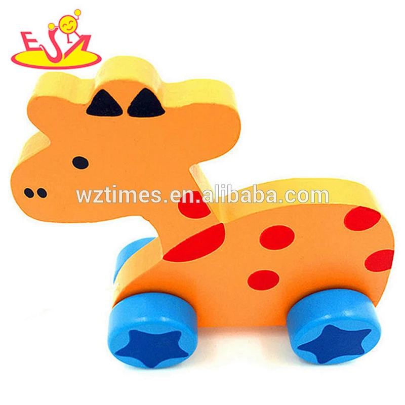 wholesale Educational wooden animal pull toy for Kids Games top quality Children Animal Wooden pull toy for promotion W05B110