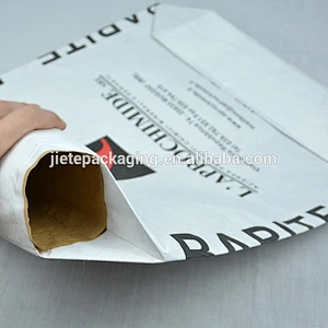 Low cost custom order square bottom kraft paper bag with logo printing for packing flour 25kg