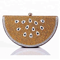 100% handmade orange shape rhinestone purse crystal clutch bag for women