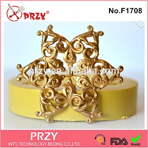F1708 DIY fondant 3D Silicone Filigree Star Medallion candle fondant molds