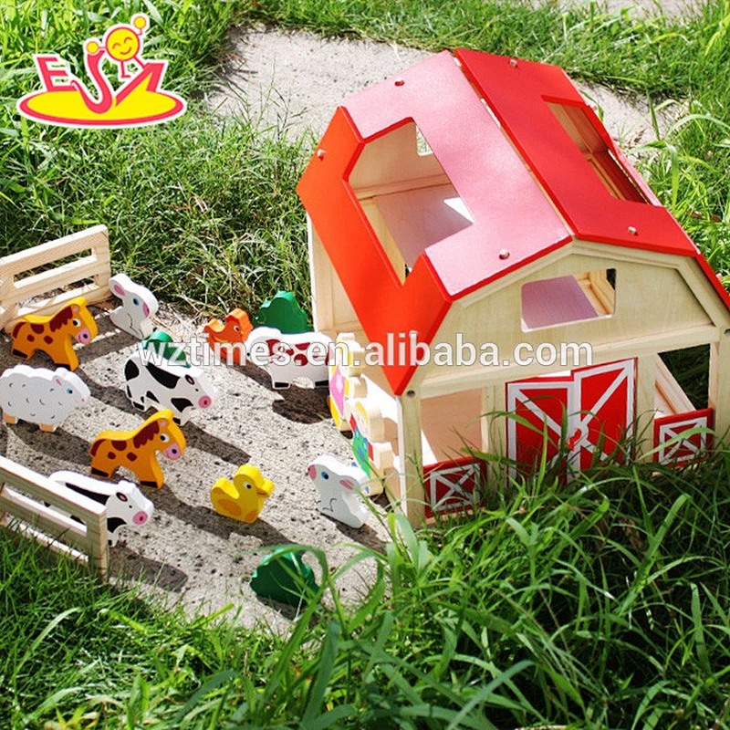 2018 Großhandel Baby aus Holz Bauernhaus Spielzeug diy Kinder aus Holz Bauernhaus Spielzeug, die beliebtesten Kinder aus Holz Bauernhaus Spielzeug W06A156