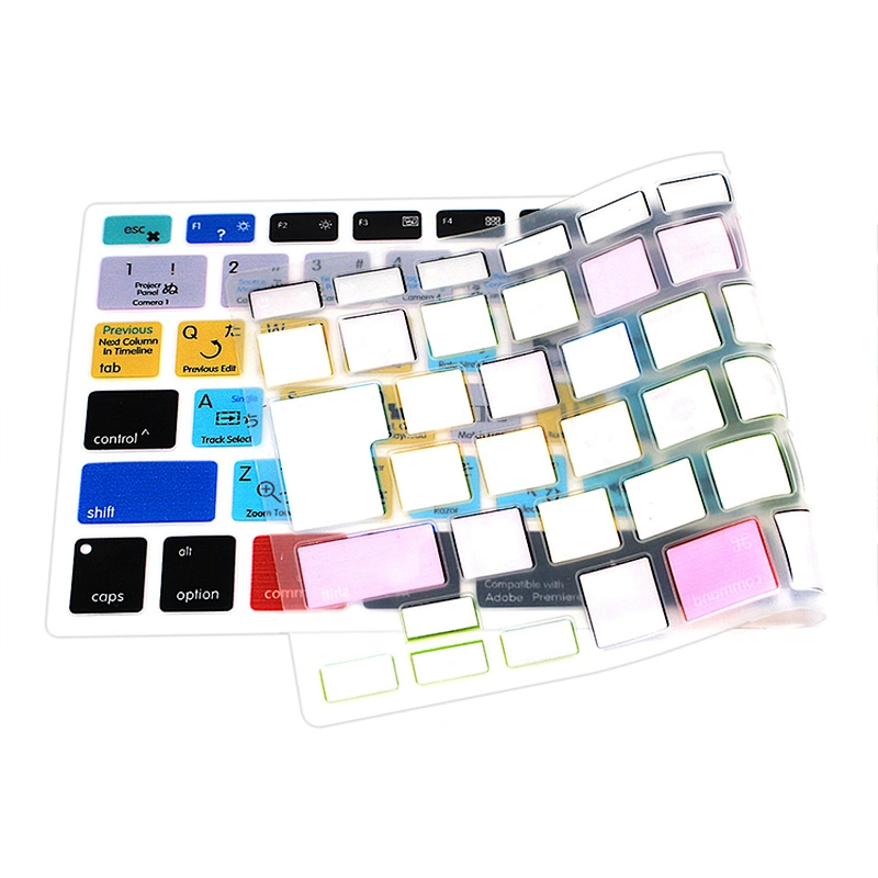 Waterproof Keyboard Skins Premiere Pro CC Shortcuts Silicone Keypad Protector Laptop Keyboard Cover For macbook pro 15 retina