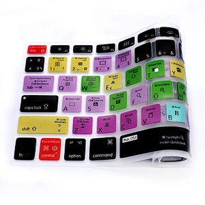 For mac OSX Spanish Shortcuts Custom Keyboard Skins silicone keyboard skin laptop skin For macbook pro retina display