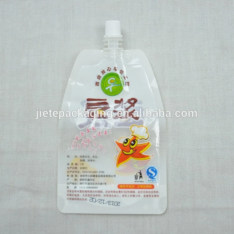 Widely used pe stand up nozzle plastic food bag for snack