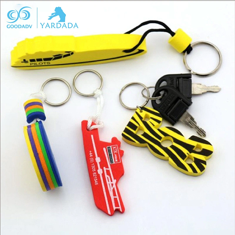 2018 new product wholesale blank metal eva floating keychains