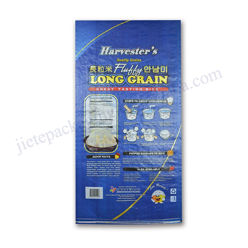 Customized 25kg pp woven organic basmatic rice packing bag