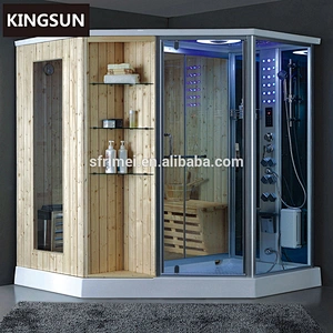 Foshan Hemlock 4 Persons Outdoor Sauna Steam Combined Sauna Shower Room