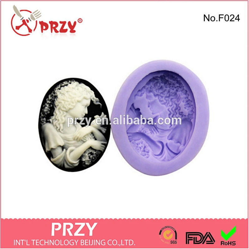 Fondant lady face silicone mold