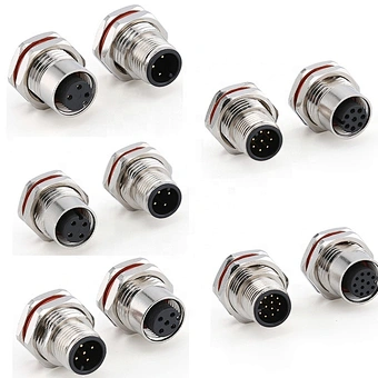 3pin 4pin 5pin 8pin 12pin Panel Mount Male Female Waterproof M12 Connector