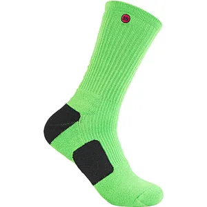 Cotton embroidery free terry sport socks