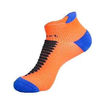 Men's Unisex Nylon Cotton Orange Color Jcquard Free Terry Running Socks