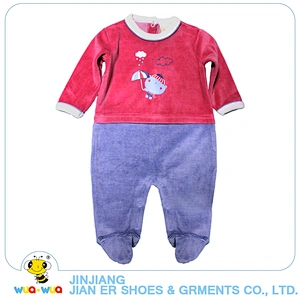 Factory custom 0-24M baby boy winter romper with socks