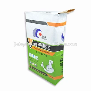 stand up 10kgs cement bag on valve made of white and brown kraft paper