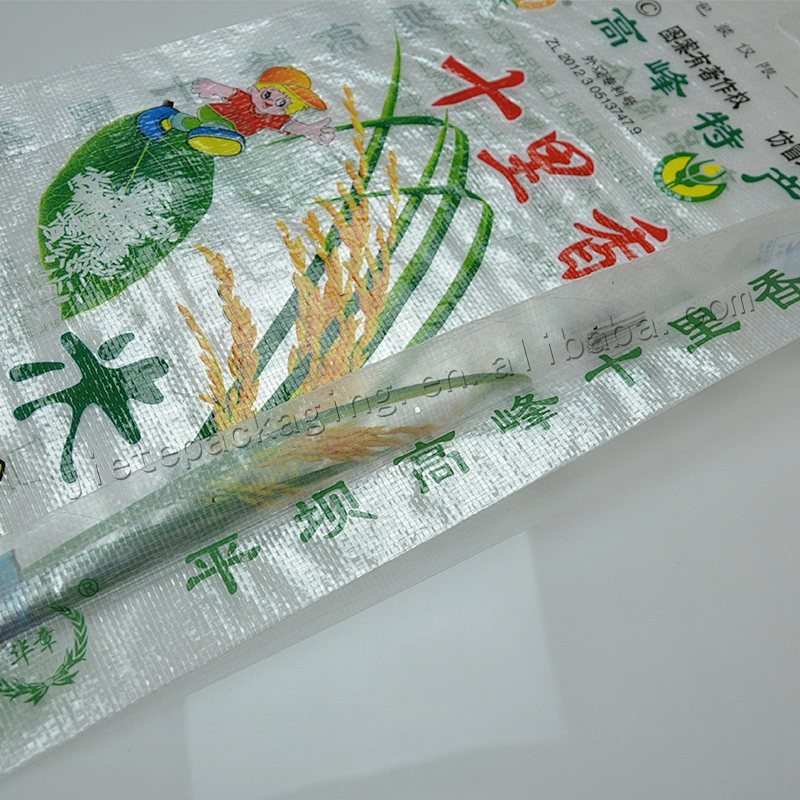 25kg Plastic transparent bopp laminated and printing pp woven rice bag wholesale