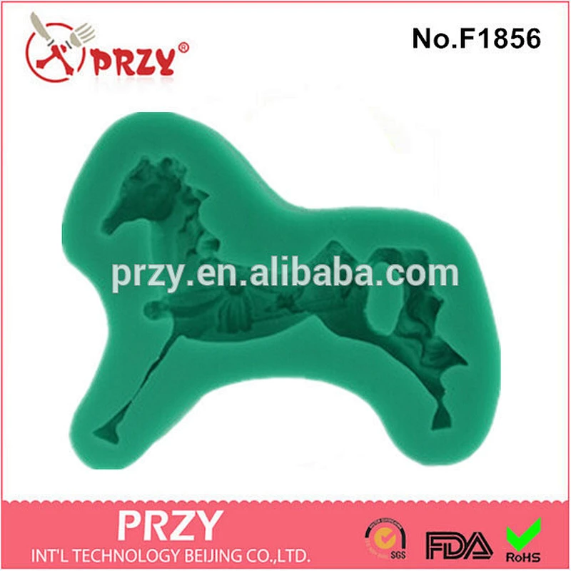2015 hotsale horse shape fondant cake decor silicone mold