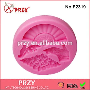 2015 f2319 high quality gum paste silicone rose fondant mold