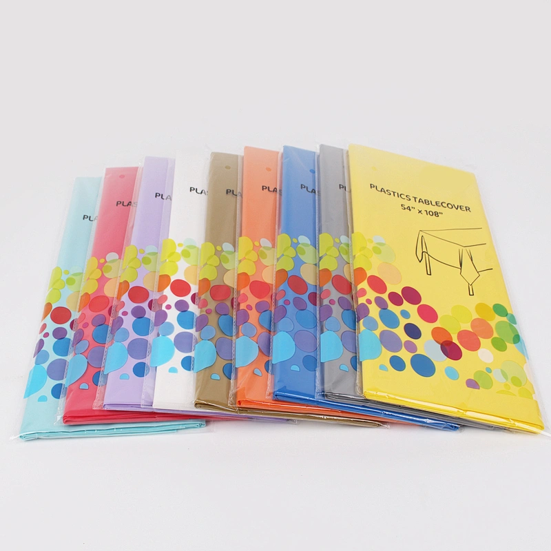 Wholesale Cheap Good Quality Plain PE Single layer protection Round Tablecloth