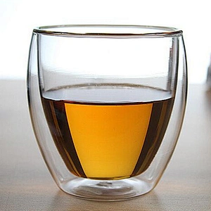 Hot Sell New Design Water Cup Customized Logo Double Wall Glass Cup for Juice Milk Coffee Beer Drinking 250 ml
