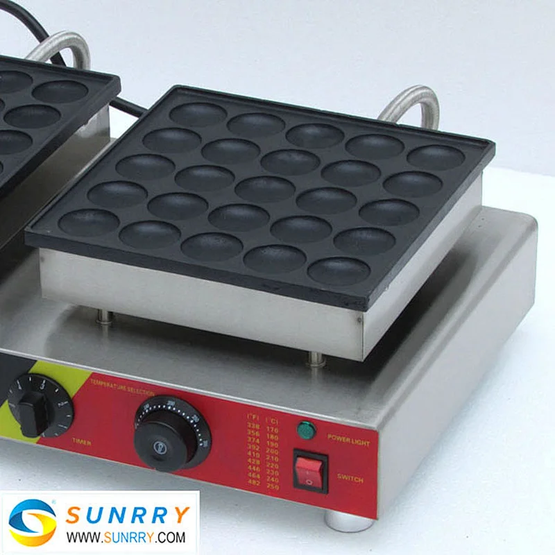 Commercial electric double plate poffertjes grill machine for 25+25 pcs mini poffertjes(SUNRRY SY-WM47B)