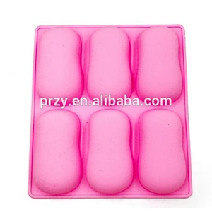 F1806 6 cavity Handmade soap mold silicone baby mold small waist mold