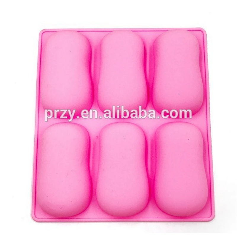 F1806 6 cavity Handmade soap mold silicone baby mold small waist mold