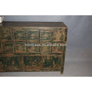 antique chinese medicine furniture recycle wood black cabinet with many drawer