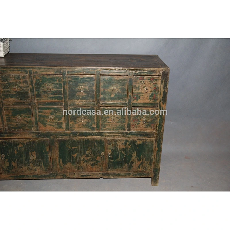 antique chinese medicine furniture recycle wood black cabinet with many drawer