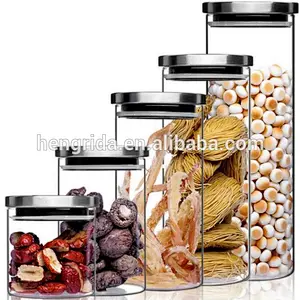 Best Selling Glass Storage Jar With Metal Lid