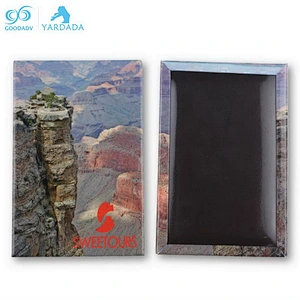 Custom printed magnetic sticker metal tin fridge magnet with moutain design