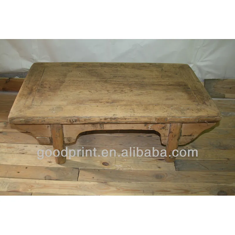 Untreated Wooden Funiture Side Table Vintage Coffee Table Kang Table