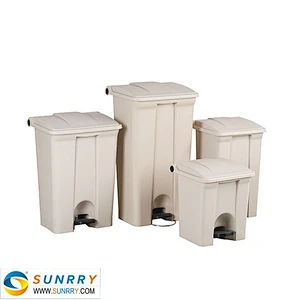 2018 unique new design 30.3L light yellow plastic mini trash can
